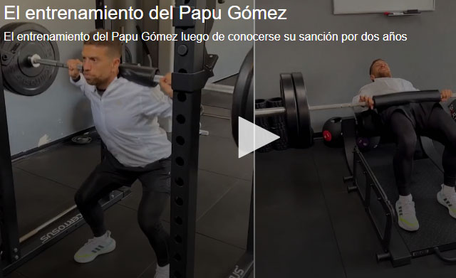 El Papu Gómez publicó un video de su entrenamiento en soledad tras la  sanción por doping