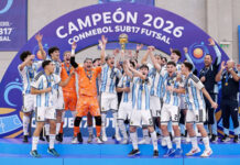 La selección argentina le ganó 2-1 a Brasil en el suplementario y se quedó con el Sudamericano Sub 17 de futsal: el alocado festejo