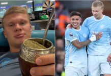 Erling Haaland publicó una foto tomando mate y les mandó un mensaje a tres jugadores de la Selección argentina
